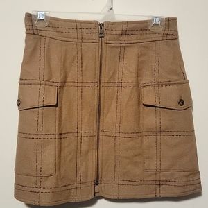 NWT Madewell (Re)sourced Zip-Front Mini-Skirt in Windowpane, size 2